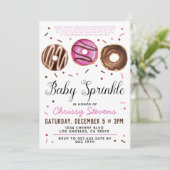 Donut Baby Sprinkle Baby shower Kaart (Staand voorkant)