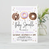 Donut Baby Sprinkle Baby shower Kaart (Staand voorkant)