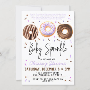 Donut Baby Sprinkle Baby shower Kaart
