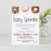 Donut Baby Sprinkle Baby shower Kaart (Staand voorkant)