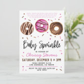 Donut Baby Sprinkle Baby shower Kaart (Staand voorkant)