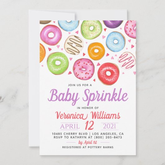 Donut Baby Sprinkle Baby shower Kaart (Voorkant)