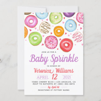 Donut Baby Sprinkle Baby shower Kaart