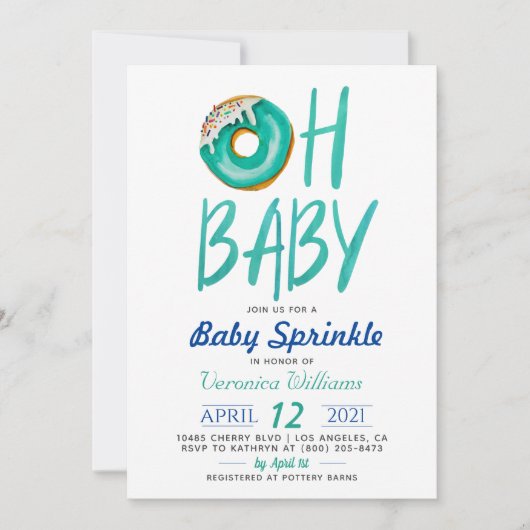 Donut Baby Sprinkle Baby shower Kaart (Voorkant)