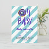 Donut Baby Sprinkle Baby shower Kaart (Staand voorkant)