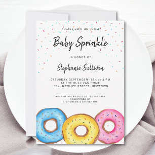 Donut Baby Sprinkle Baby shower Kaart