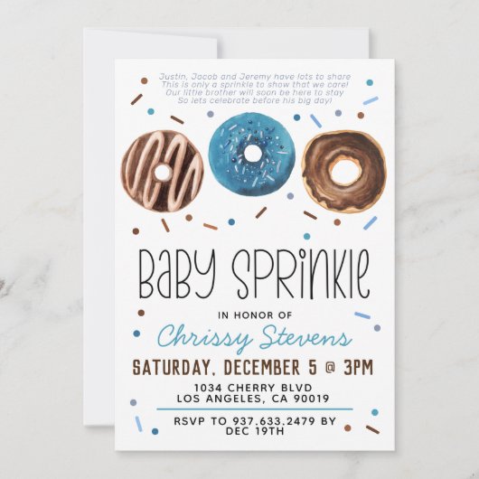 Donut Baby Sprinkle Baby shower Kaart (Voorkant)