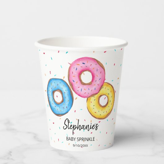 Donut Baby Sprinkle Baby shower Papieren Bekers (Voorkant)