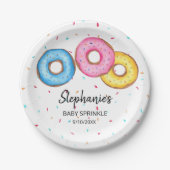 Donut Baby Sprinkle Baby shower Papieren Bordje (Voorkant)