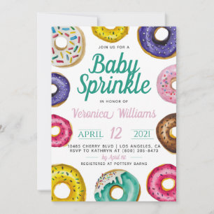 Donut Baby Sprinkle Baby shower Uitnodiging