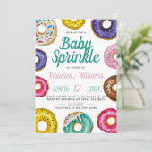 Donut Baby Sprinkle Baby shower Uitnodiging (Staand voorkant)