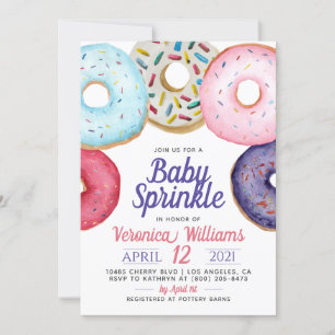 Donut Baby Sprinkle Baby shower Uitnodiging