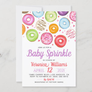 Donut Baby Sprinkle Baby shower Uitnodiging