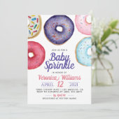 Donut Baby Sprinkle Baby Shower Uitnodiging (Staand voorkant)