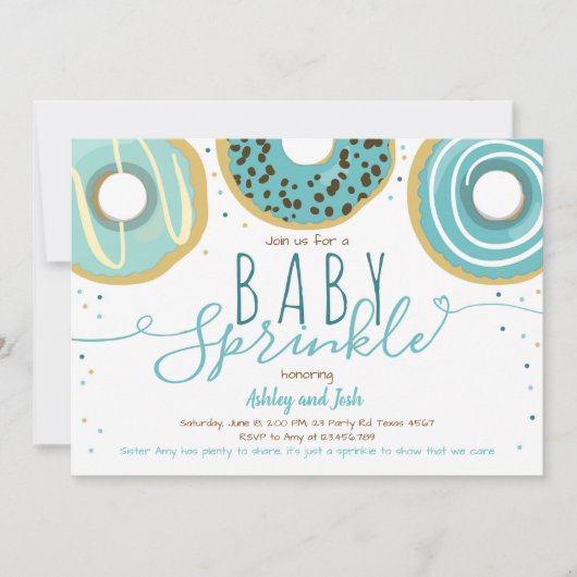 Donut Baby Sprinkle Blauwe Doughnut Jongen Strooi Kaart (Voorkant)