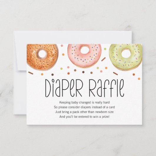 Donut Baby Sprinkle Diaper Raffle Kaart (Voorkant)