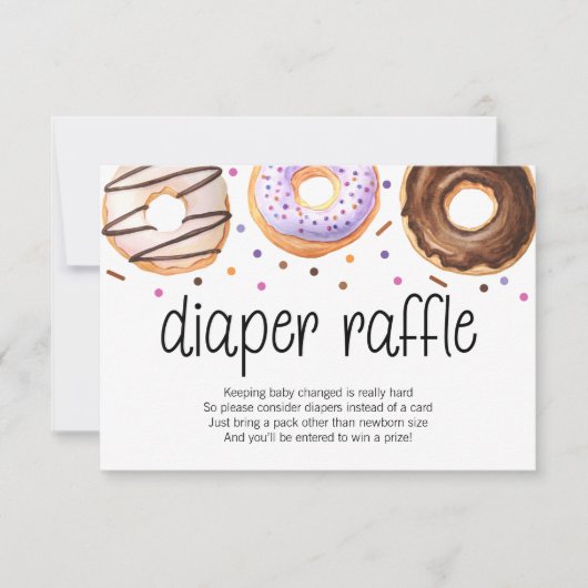 Donut Baby Sprinkle Diaper Raffle Kaart (Voorkant)