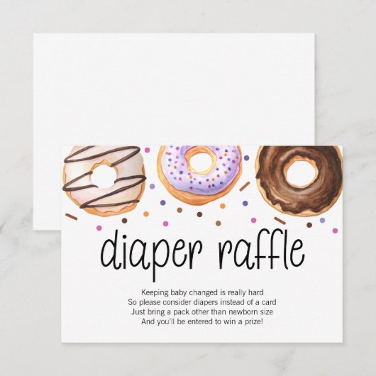 Donut Baby Sprinkle Diaper Raffle Kaart (Voorkant / Achterkant)