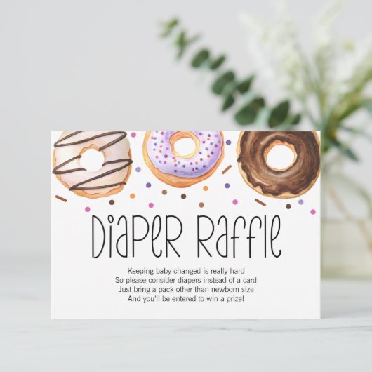 Donut Baby Sprinkle Diaper Raffle Kaart (Staand voorkant)