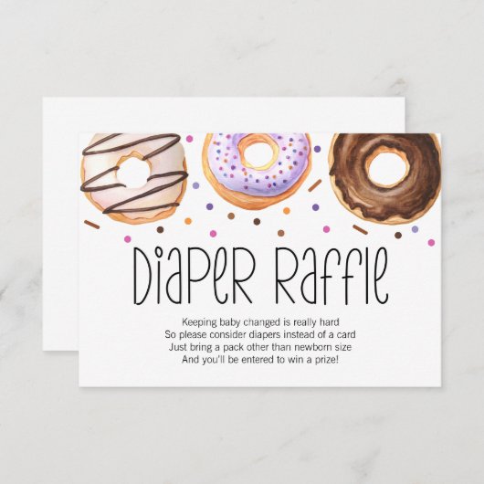 Donut Baby Sprinkle Diaper Raffle Kaart (Voorkant / Achterkant)
