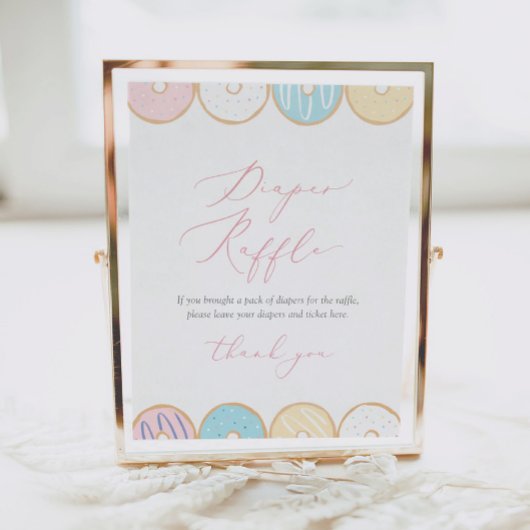 Donut Baby Sprinkle Diaper Raffle Sign Poster