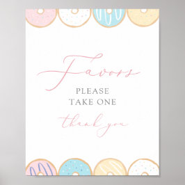 Donut Baby Sprinkle Favors Sign Poster