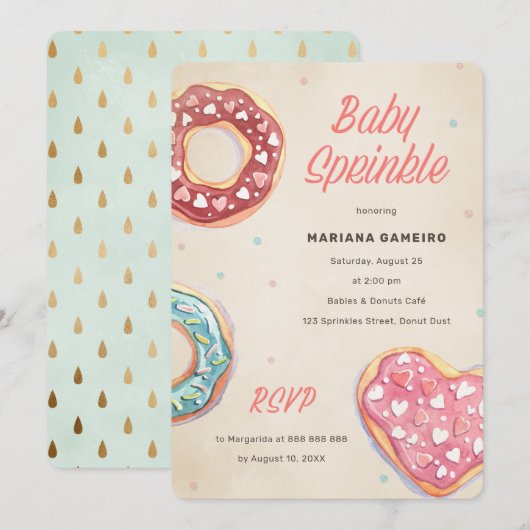 Donut Baby Sprinkle Gender Neutral Simple Modern Kaart (Voorkant / Achterkant)