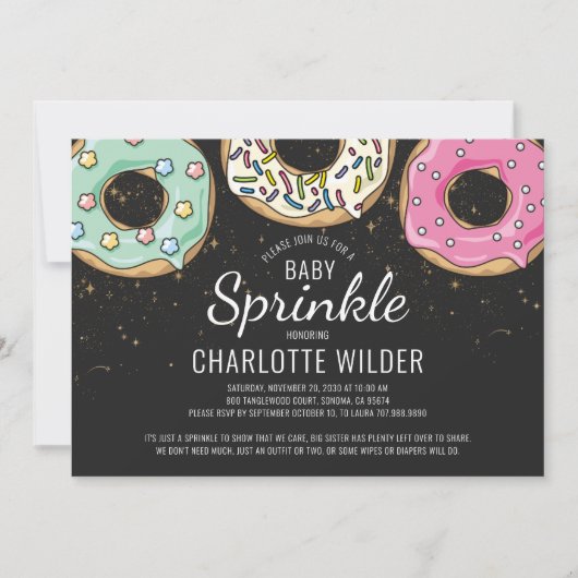 Donut Baby Sprinkle | Genderneutraal Kaart (Voorkant)