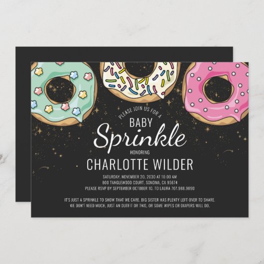 Donut Baby Sprinkle | Genderneutraal Kaart (Voorkant / Achterkant)