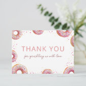 Donut Baby Sprinkle Girl Bedankkaart (Staand voorkant)