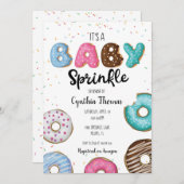 Donut Baby Sprinkle Invitation Kaart (Voorkant / Achterkant)