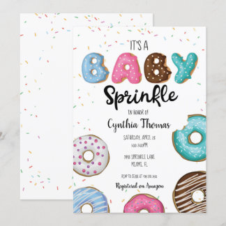 Donut Baby Sprinkle Invitation Kaart