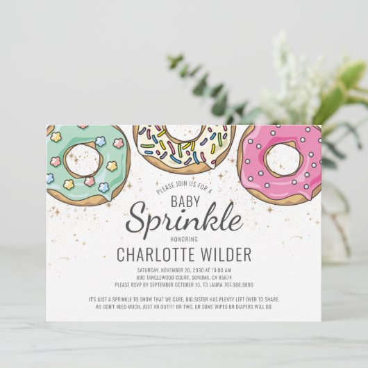 Donut Baby Sprinkle Kaart (Staand voorkant)