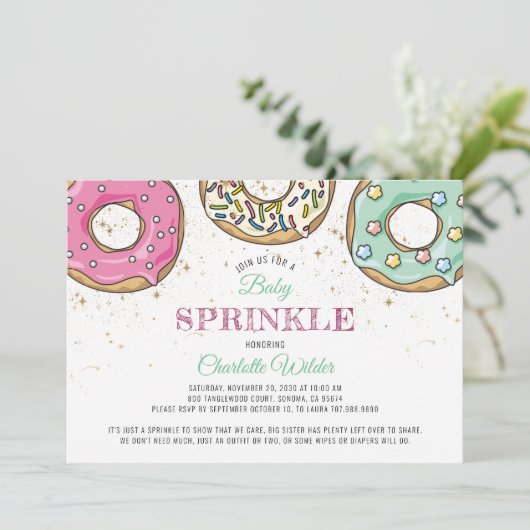 Donut Baby Sprinkle Kaart (Staand voorkant)