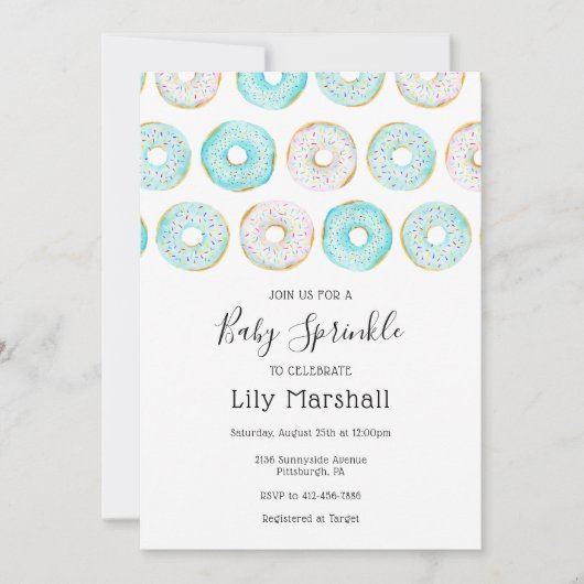 Donut Baby Sprinkle Kaart (Voorkant)