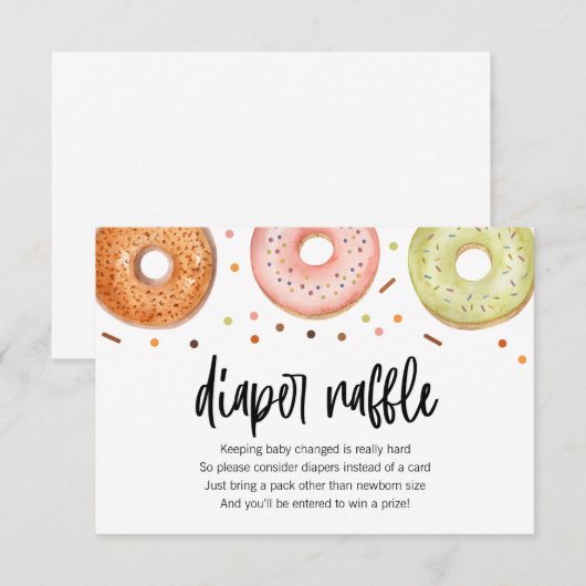 Donut Baby Sprinkle Luiers Raffle Kaart (Voorkant / Achterkant)