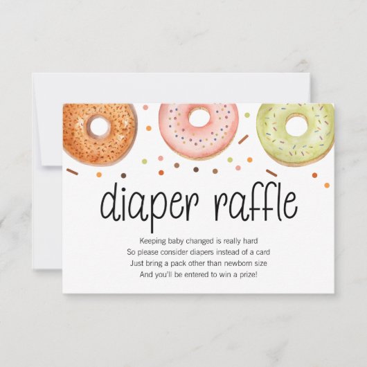 Donut Baby Sprinkle Luiers Rafflekaart Bedankkaart (Voorkant)