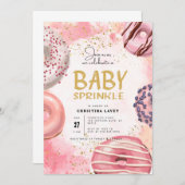 Donut BABY SPRINKLE party Invitation Kaart (Voorkant / Achterkant)