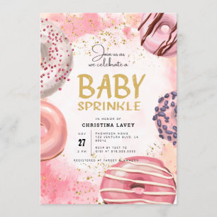 Donut BABY SPRINKLE party Invitation Kaart