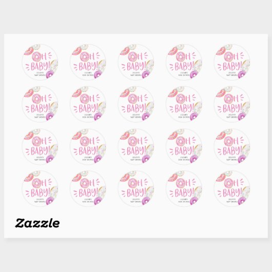 Donut Baby Sprinkle Ronde Sticker (Vel)