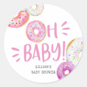 Donut Baby Sprinkle Ronde Sticker (Voorkant)