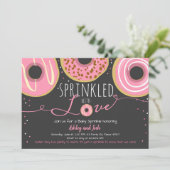 Donut Baby Sprinkle Roze Doughnut Meisje Sprinkle Kaart (Staand voorkant)