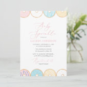 Donut Baby Sprinkle Uitnodiging (Staand voorkant)