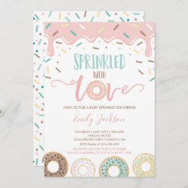 Donut Baby Sprinkle Uitnodiging ingedrukt met lief
