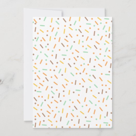 Donut Baby Sprinkle Uitnodiging ingedrukt met lief (Achterkant)