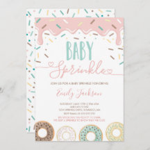 Donut Baby Sprinkle Uitnodiging ingedrukt met lief
