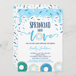 Donut Baby Sprinkle Uitnodiging ingedrukt met lief