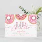 Donut Baby Strooi Roze Doughnut Meisje Strooi Kaart (Staand voorkant)