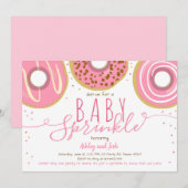 Donut Baby Strooi Roze Doughnut Meisje Strooi Kaart (Voorkant / Achterkant)