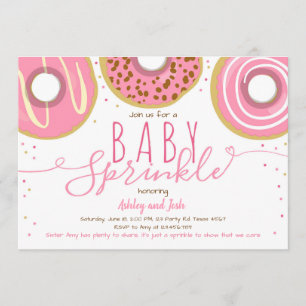 Donut Baby Strooi Roze Doughnut Meisje Strooi Kaart
